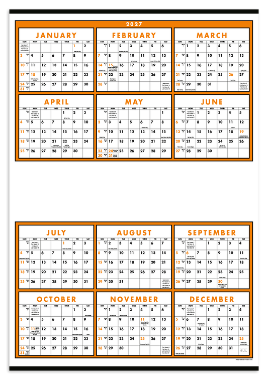 Small Quantity Custom Span-A-Year Calendar