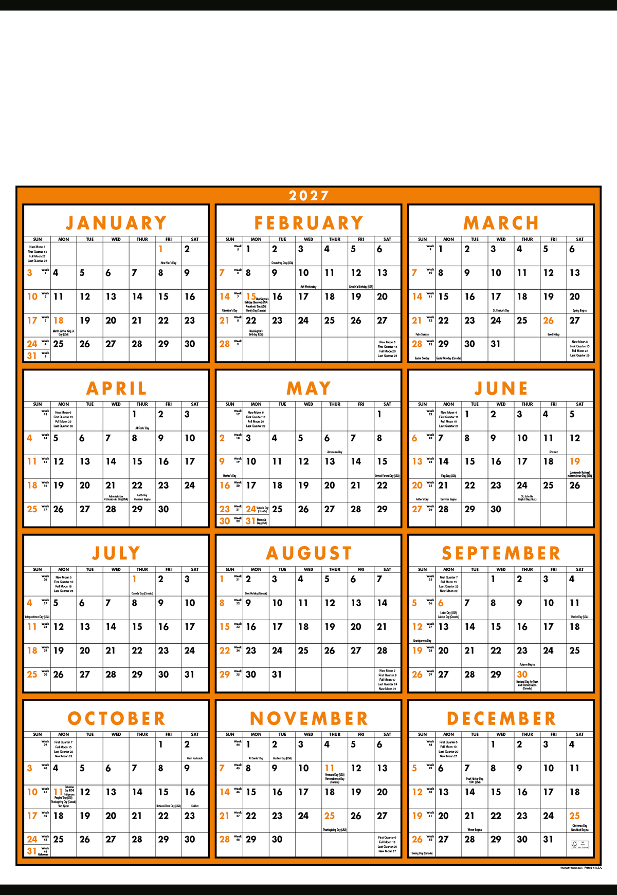 Custom logo Small Quantity Custom Span-A-Year Calendar
