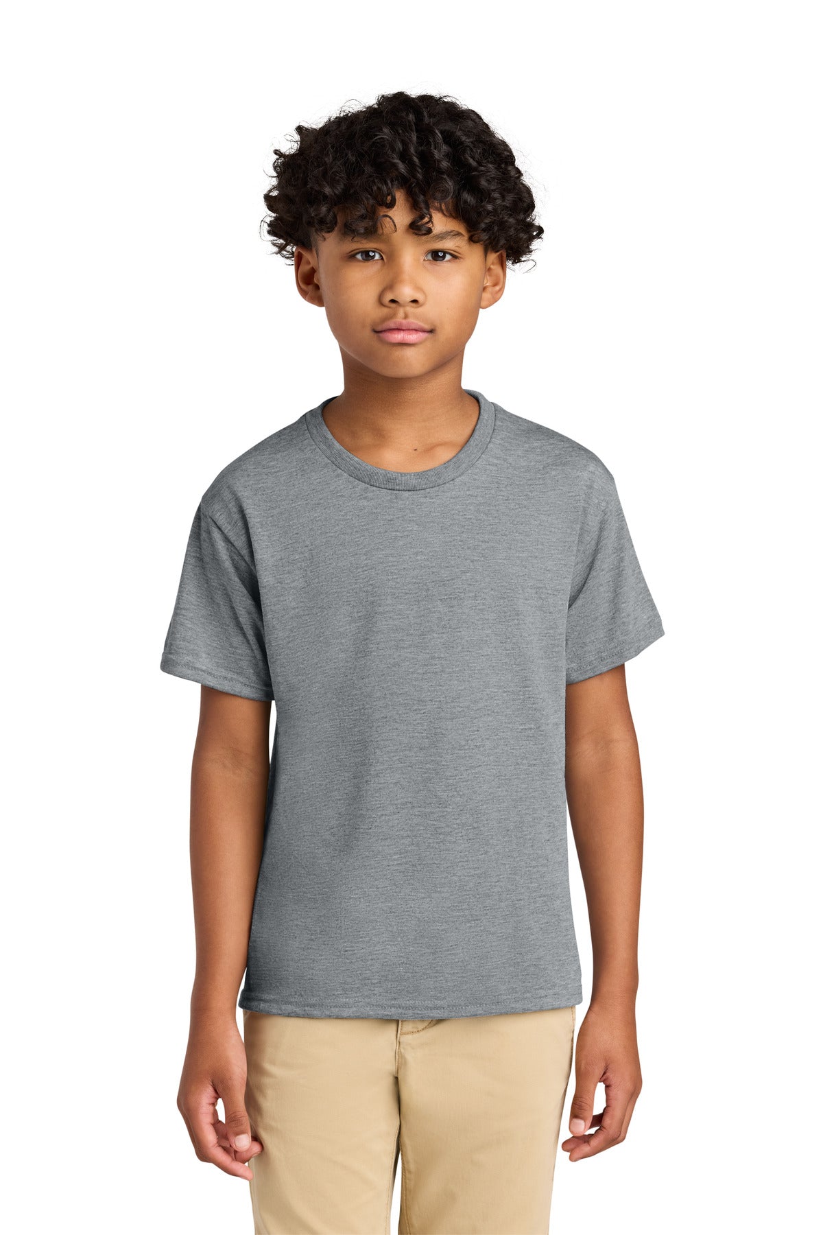 Custom logo Jerzees® Youth Dri-Power® 100% Polyester Tee 21B in Athletic Heather