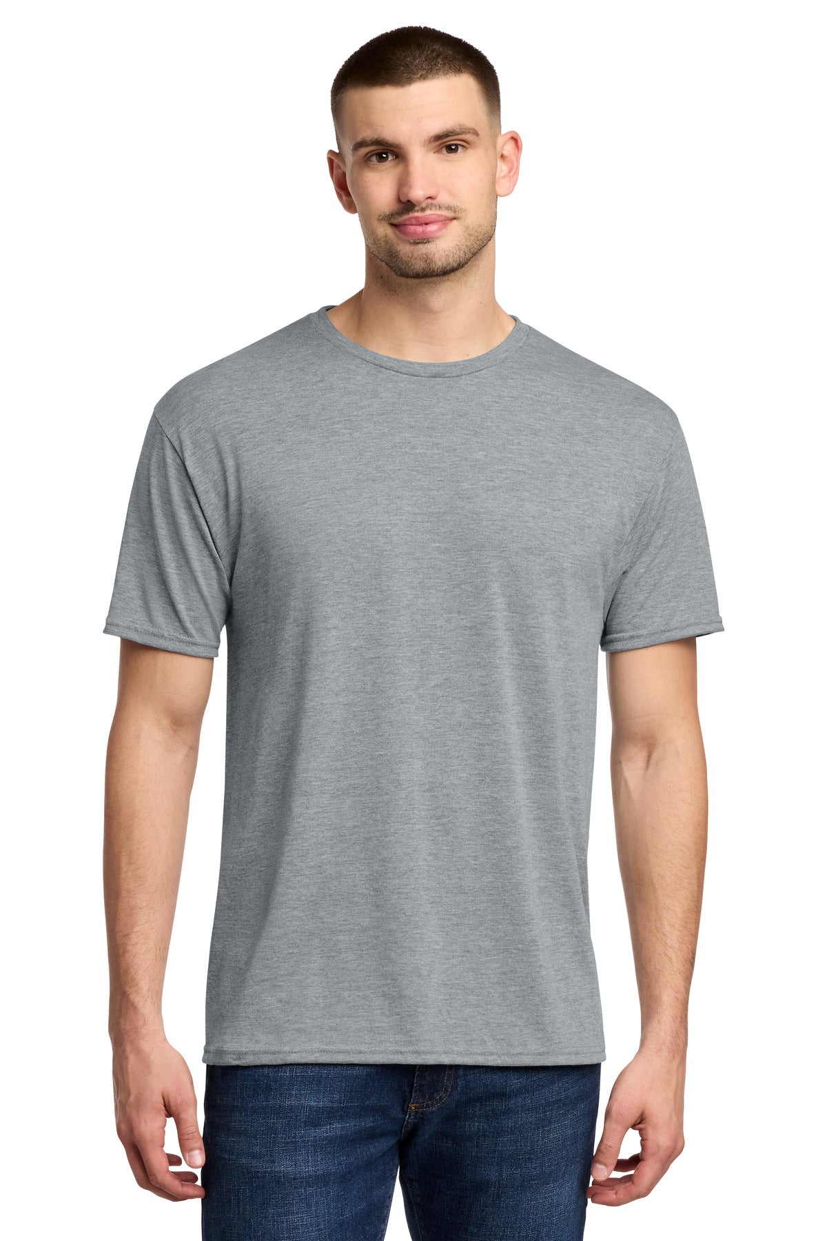 Custom logo Jerzees® Dri-Power® 100% Polyester T-Shirt. 21M in Athletic Heather