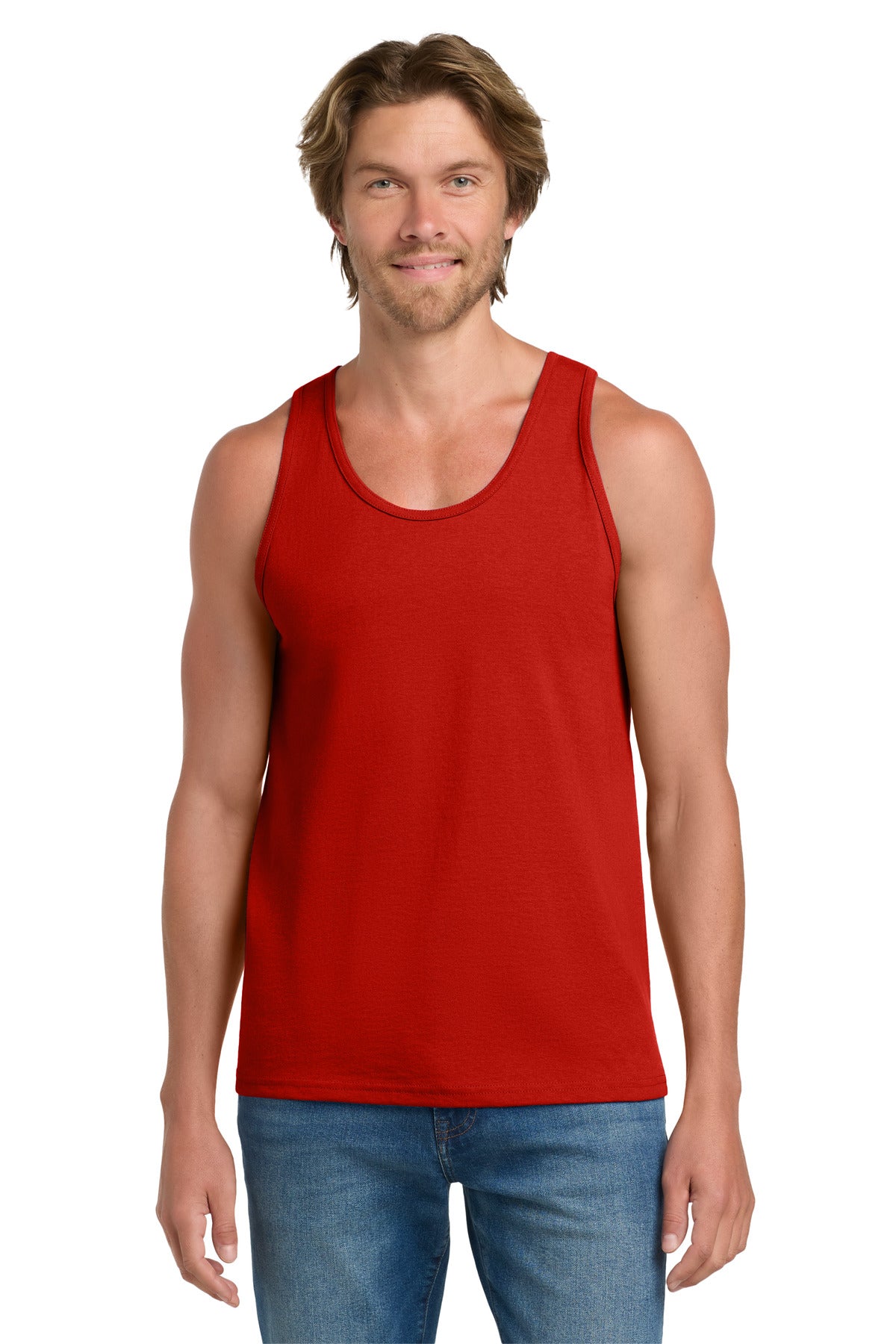 Custom logo Gildan® - Ultra Cotton® 100% US Cotton Tank Top.  2200 in Red