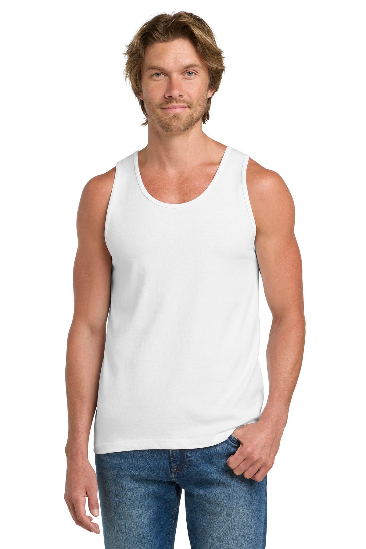 Custom logo Gildan® - Ultra Cotton® 100% US Cotton Tank Top.  2200 in White