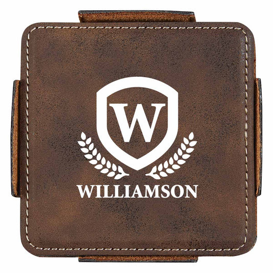 Custom logo 4-Piece Stitched Coaster Set