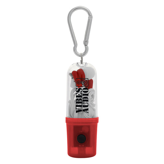 Custom logo Earbuds With Flashlight Case