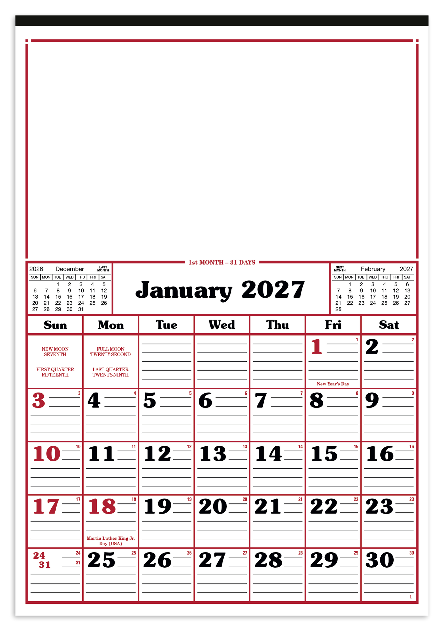 Commercial 12-Sheet Calendar