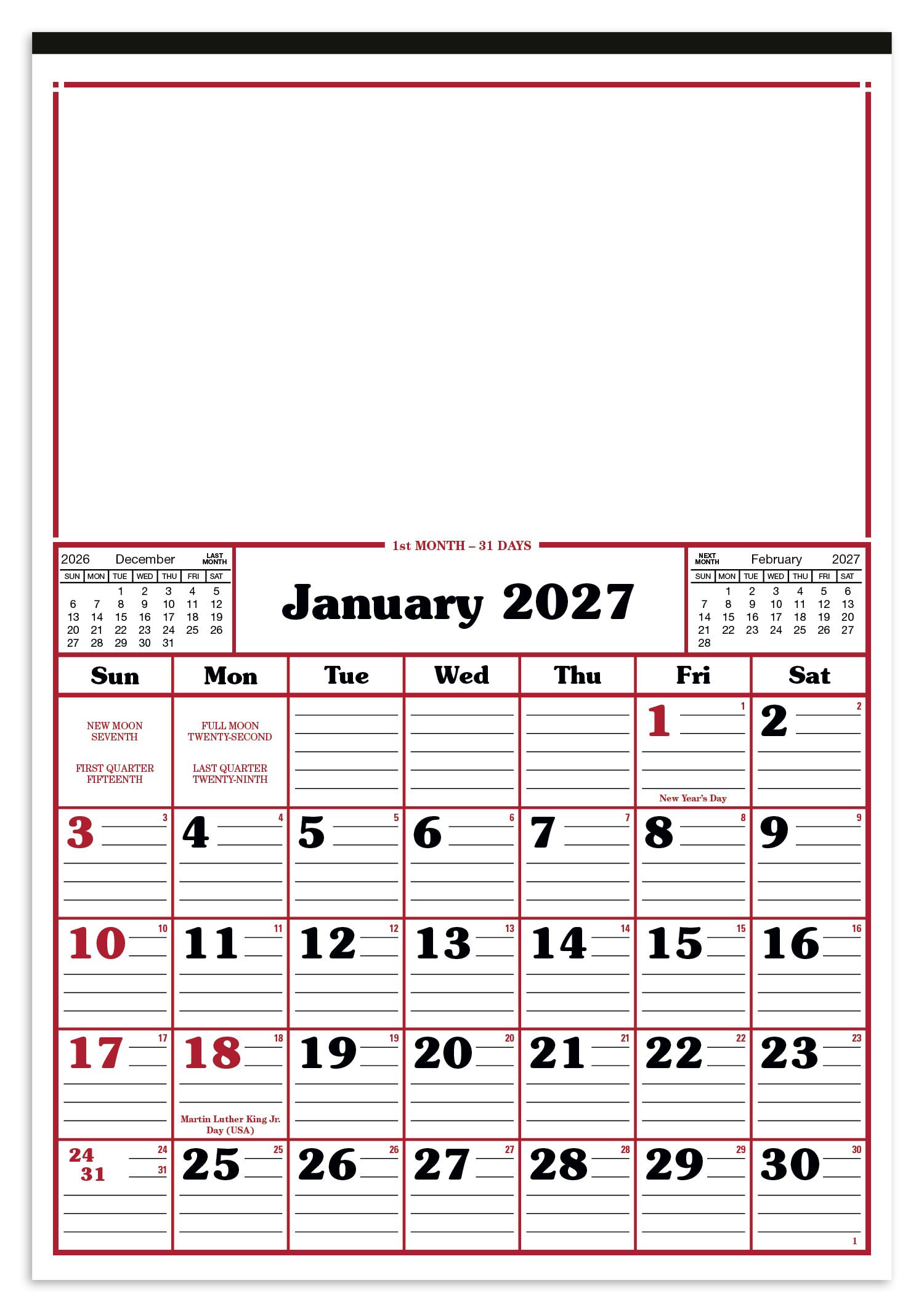 Commercial 12-Sheet Calendar
