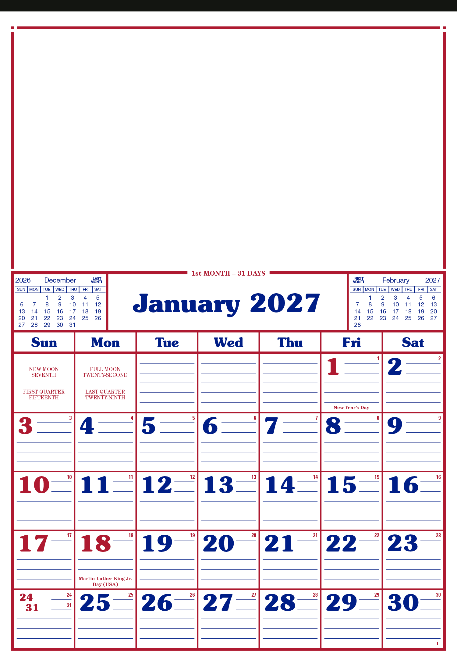Commercial 12-Sheet Calendar