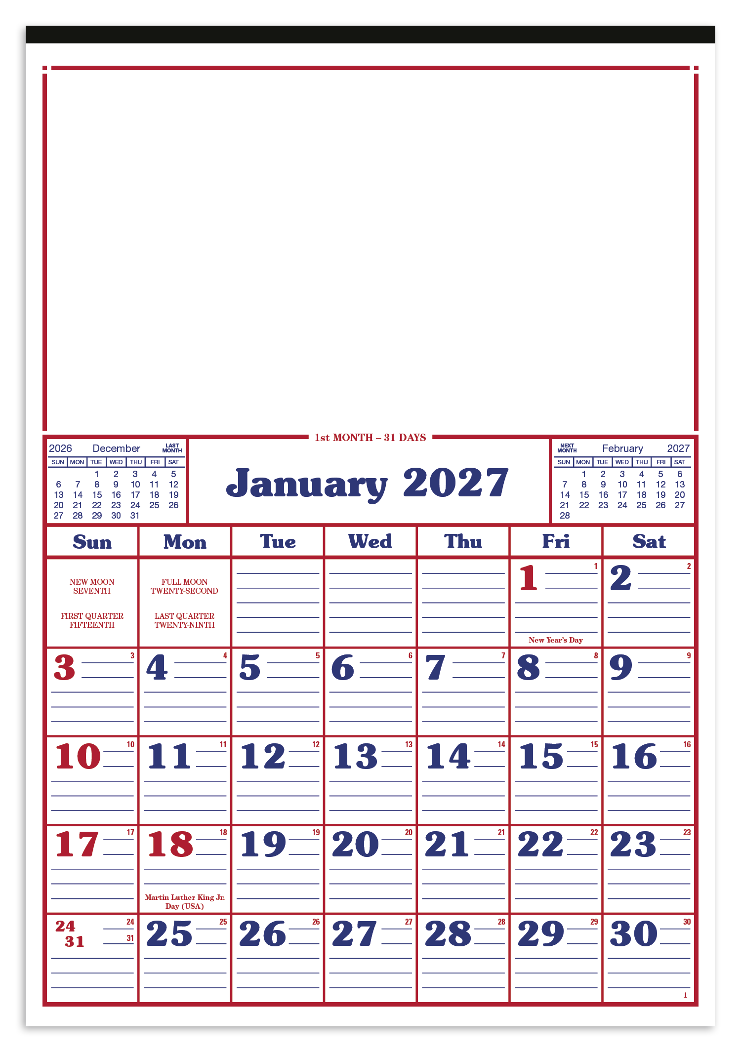 Commercial 12-Sheet Calendar