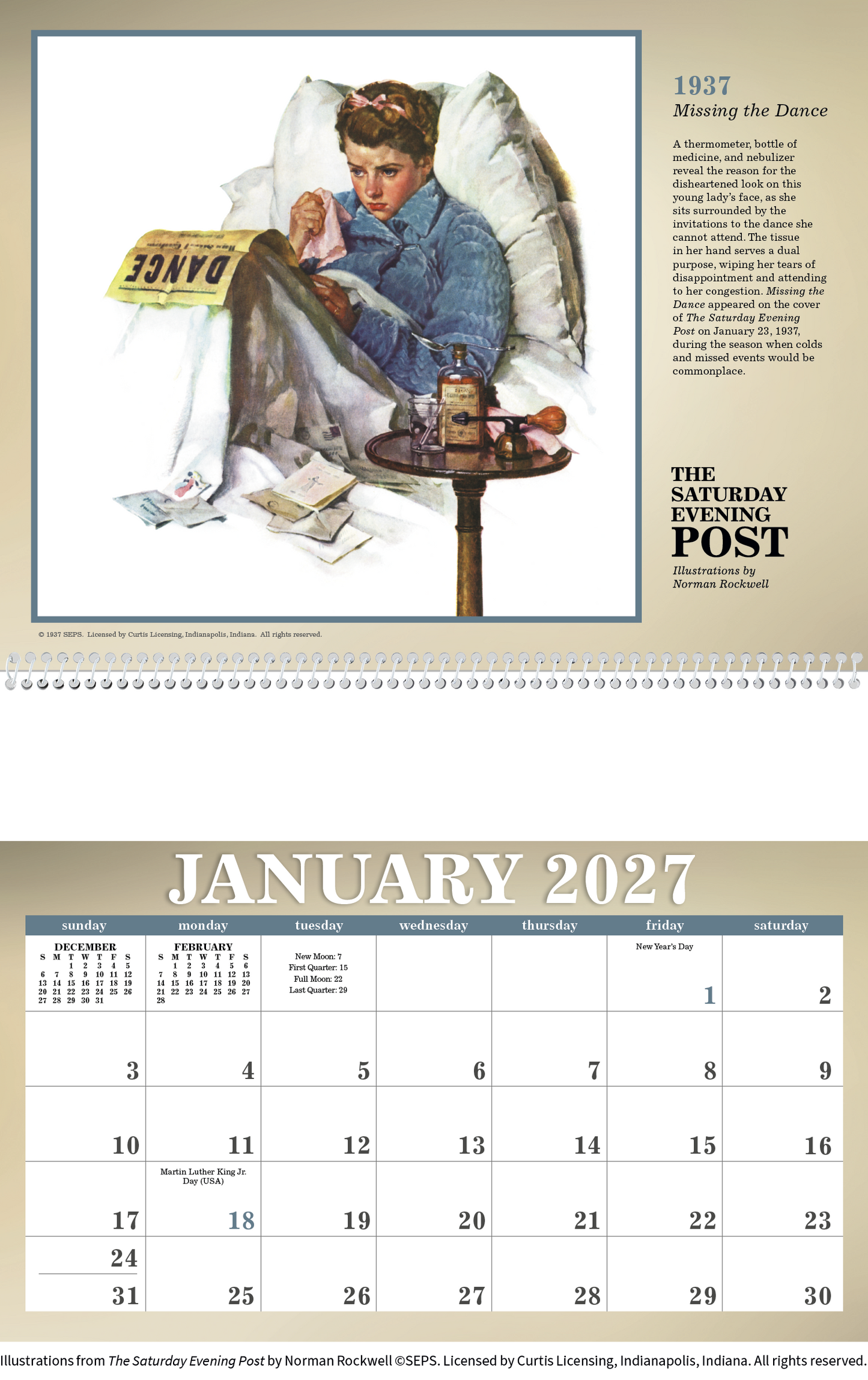 The Saturday Evening Post Illustrations by Norman Rockwell Calendar