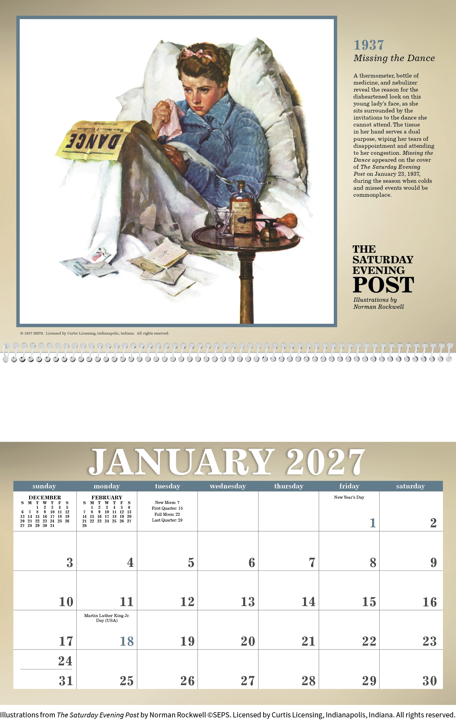 The Saturday Evening Post Illustrations by Norman Rockwell Calendar