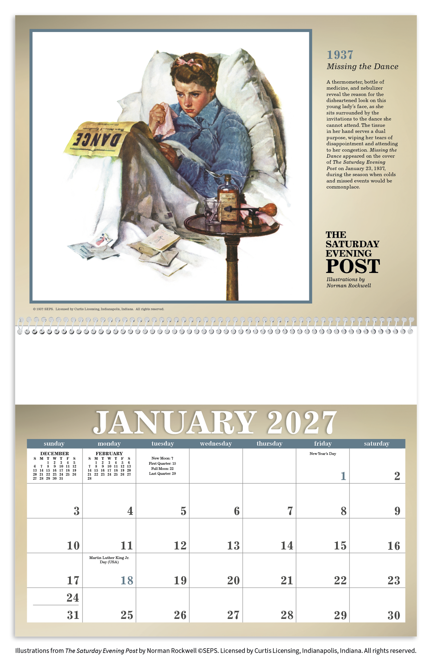The Saturday Evening Post Illustrations by Norman Rockwell Calendar