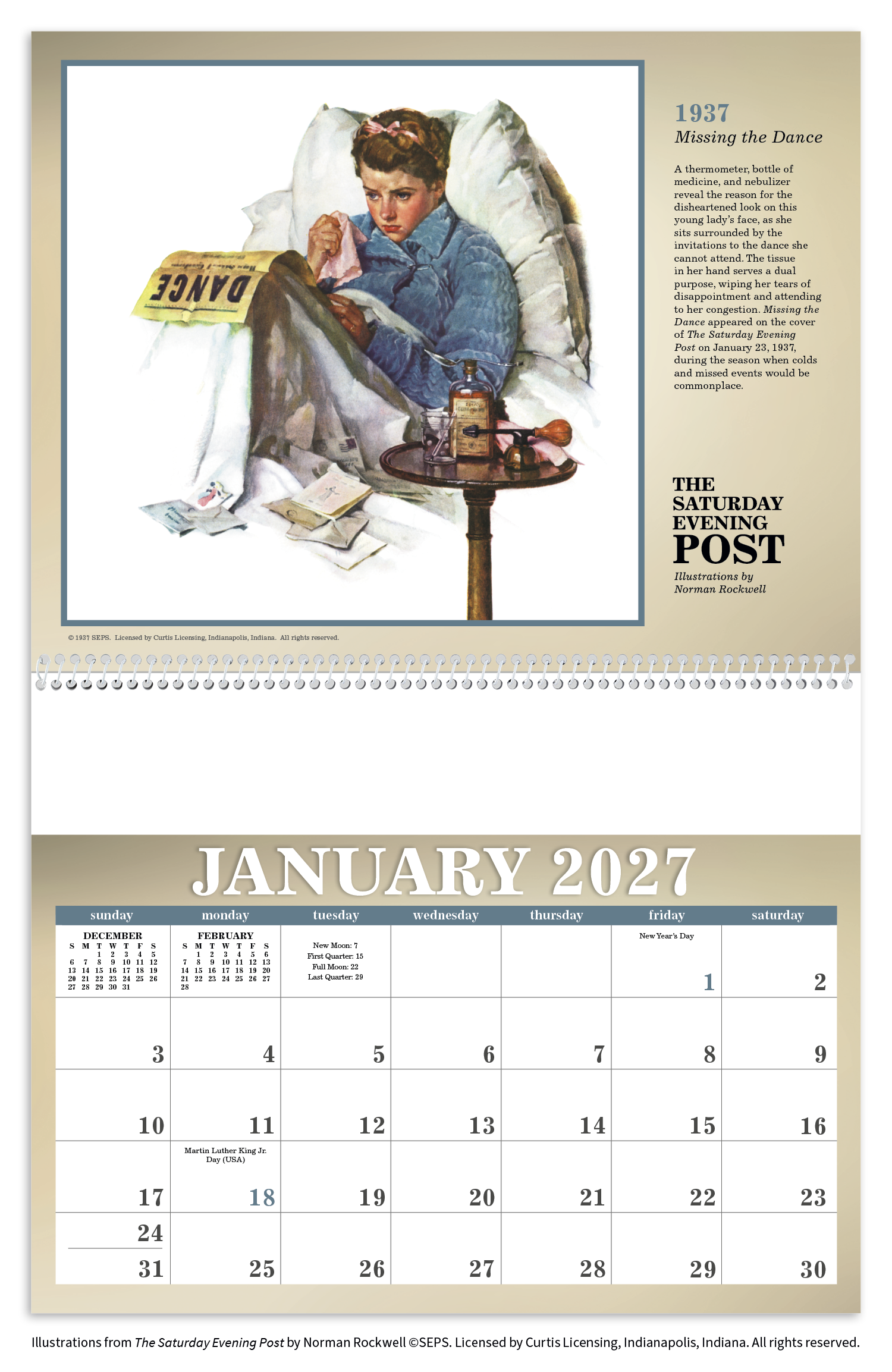 The Saturday Evening Post Illustrations by Norman Rockwell Calendar