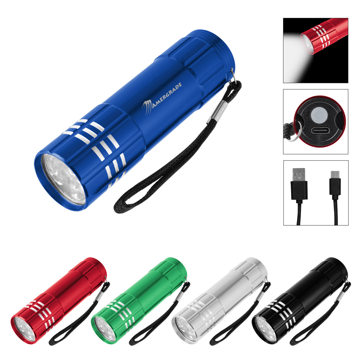 Rechargeable Aluminum LED Flashlight 2.0