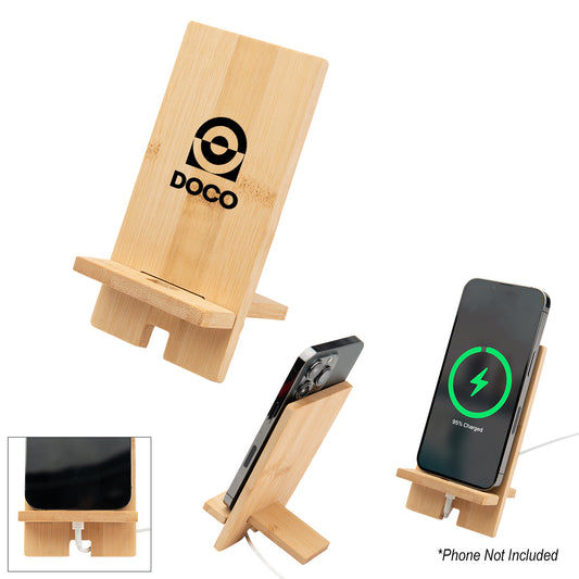 Custom logo Bamboo Phone Stand