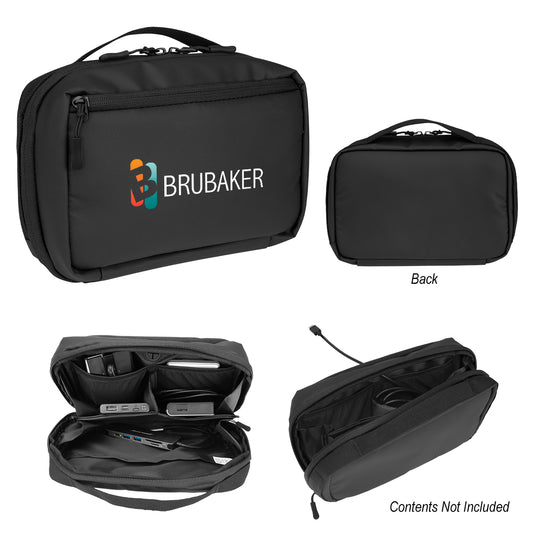Custom logo rPET Tech Pouch With Easy Cord Access
