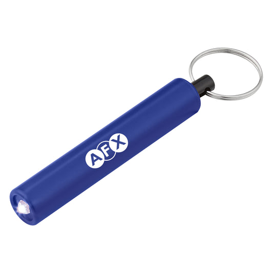 Custom logo Mini Cylinder LED Flashlight Key Tag