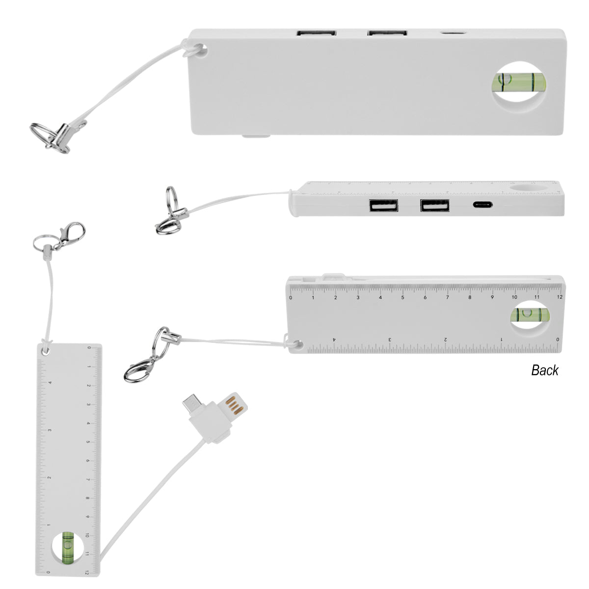 rABS USB & Type-C Hub With Level & Ruler