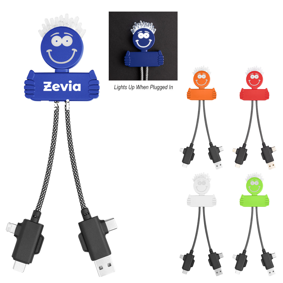 Light Up rABS Multi-Cable Charging Guy