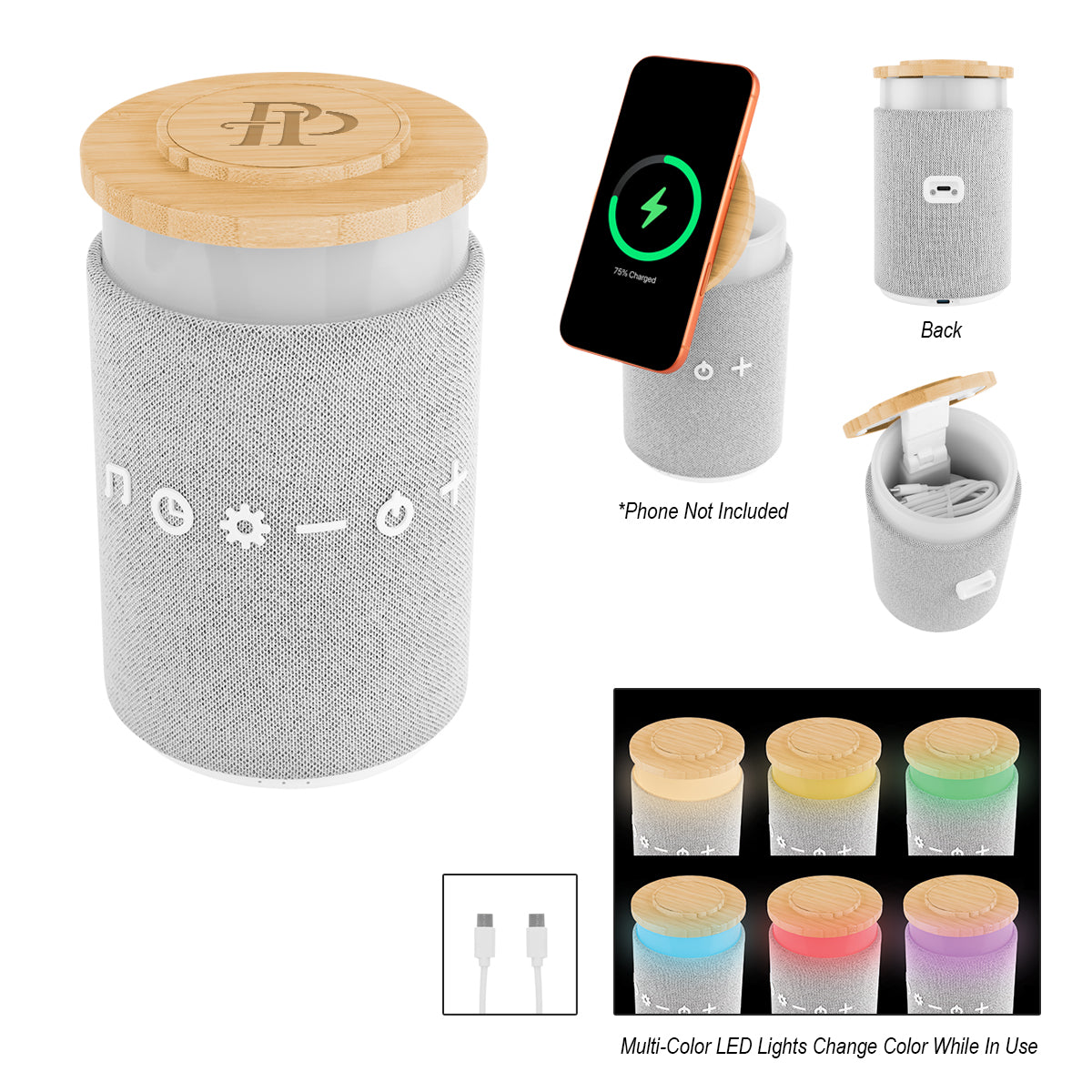15W Wireless Charger & Speaker With Night Light