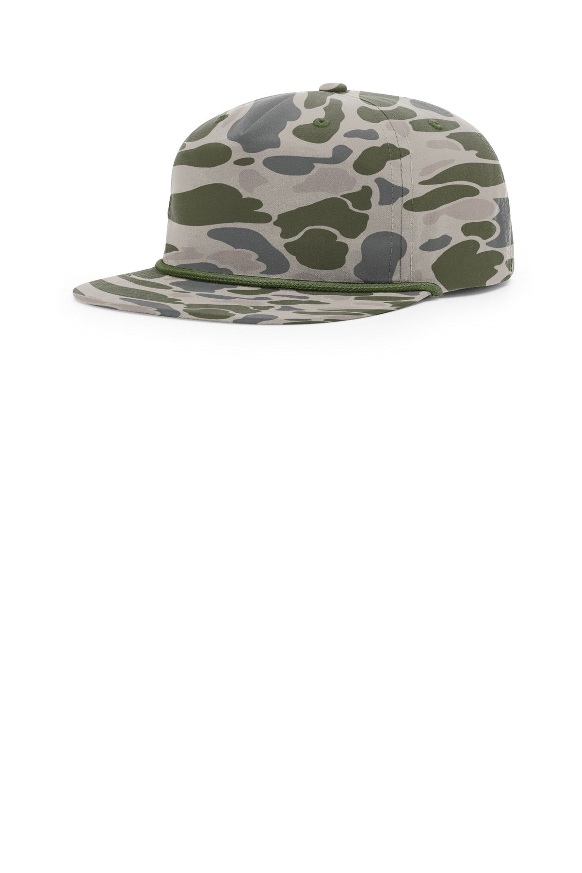 Custom logo Richardson Printed Umpqua Gramps Cap 256P in Marsh Duck Camo/ Army Olive