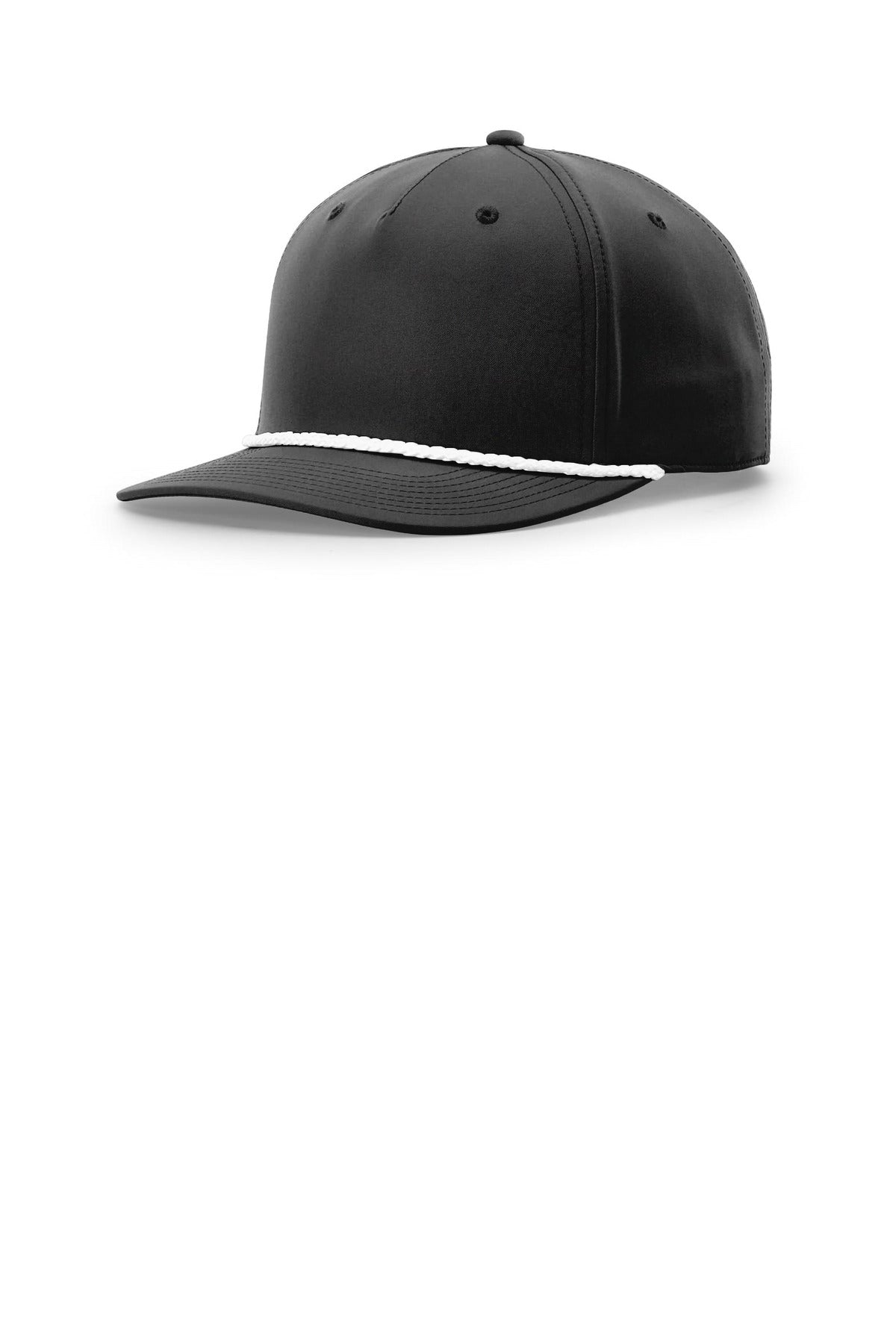 Custom logo Richardson 5-Panel Classic Rope Cap 258 in Black/ White