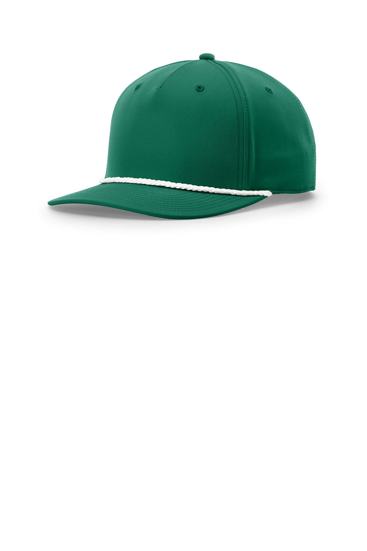 Custom logo Richardson 5-Panel Classic Rope Cap 258 in Kelly/ White