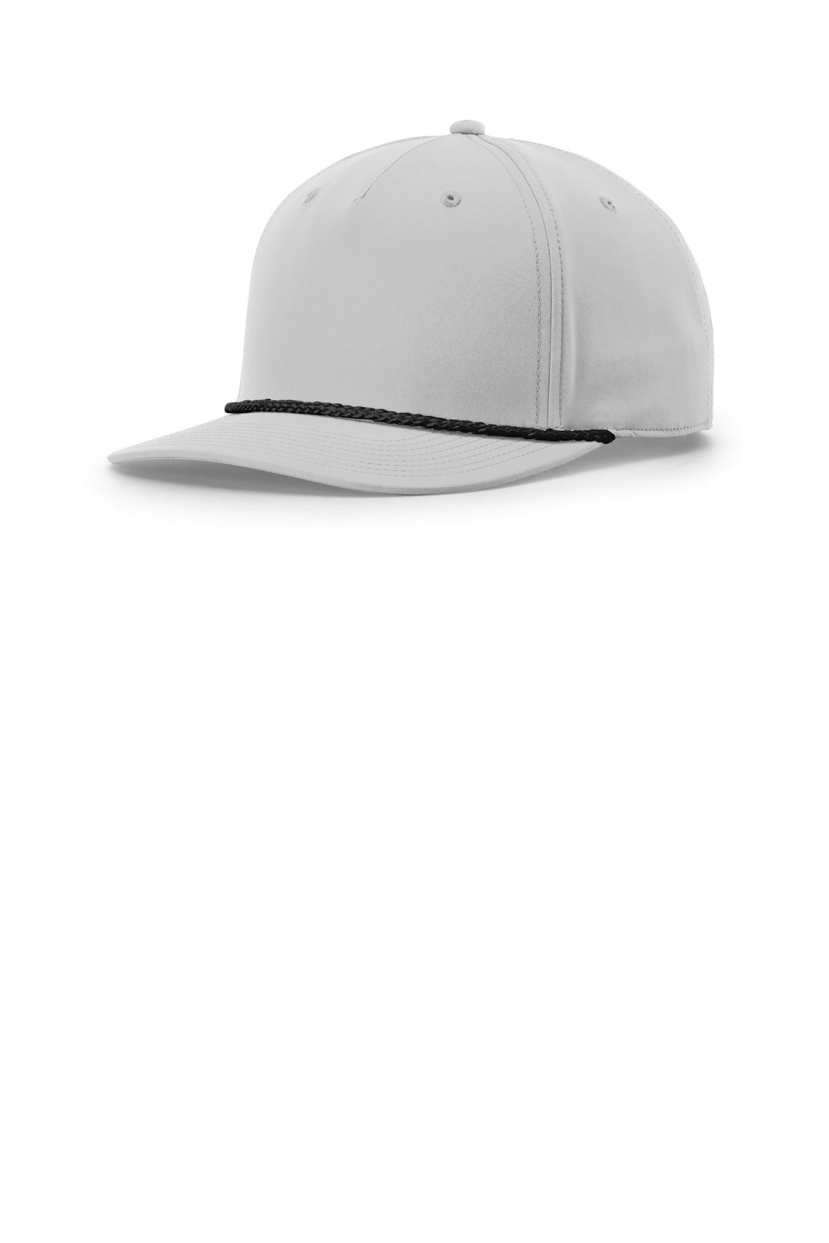 Custom logo Richardson 5-Panel Classic Rope Cap 258 in Light Grey/ Black