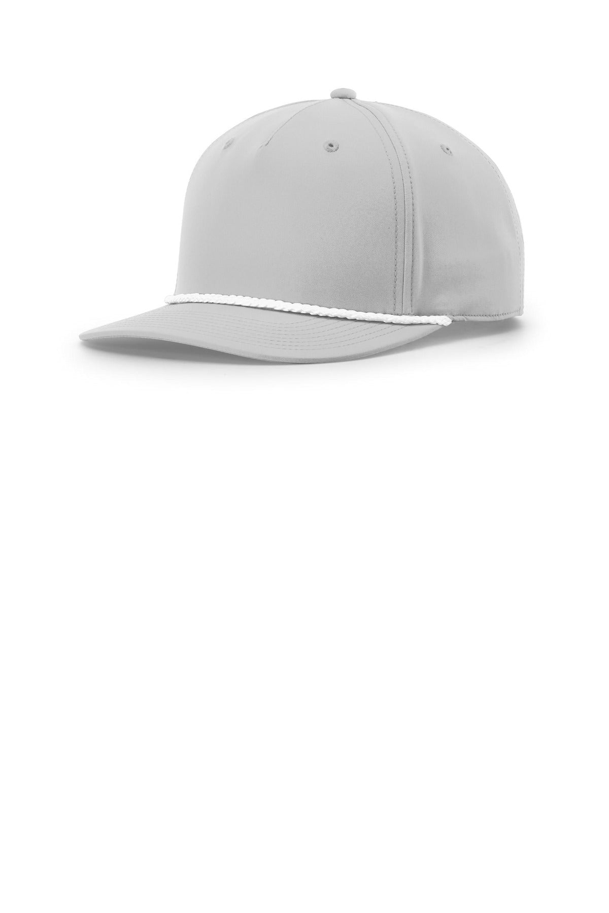 Custom logo Richardson 5-Panel Classic Rope Cap 258 in Light Grey/ White