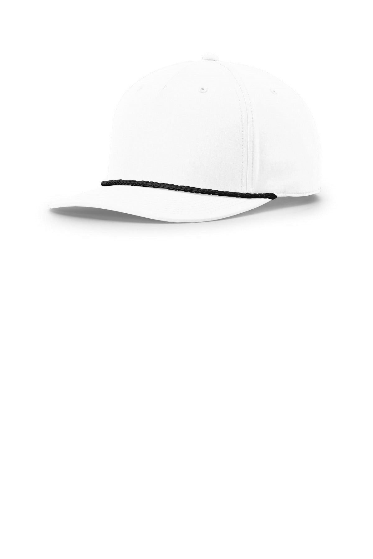 Custom logo Richardson 5-Panel Classic Rope Cap 258 in White/ Black