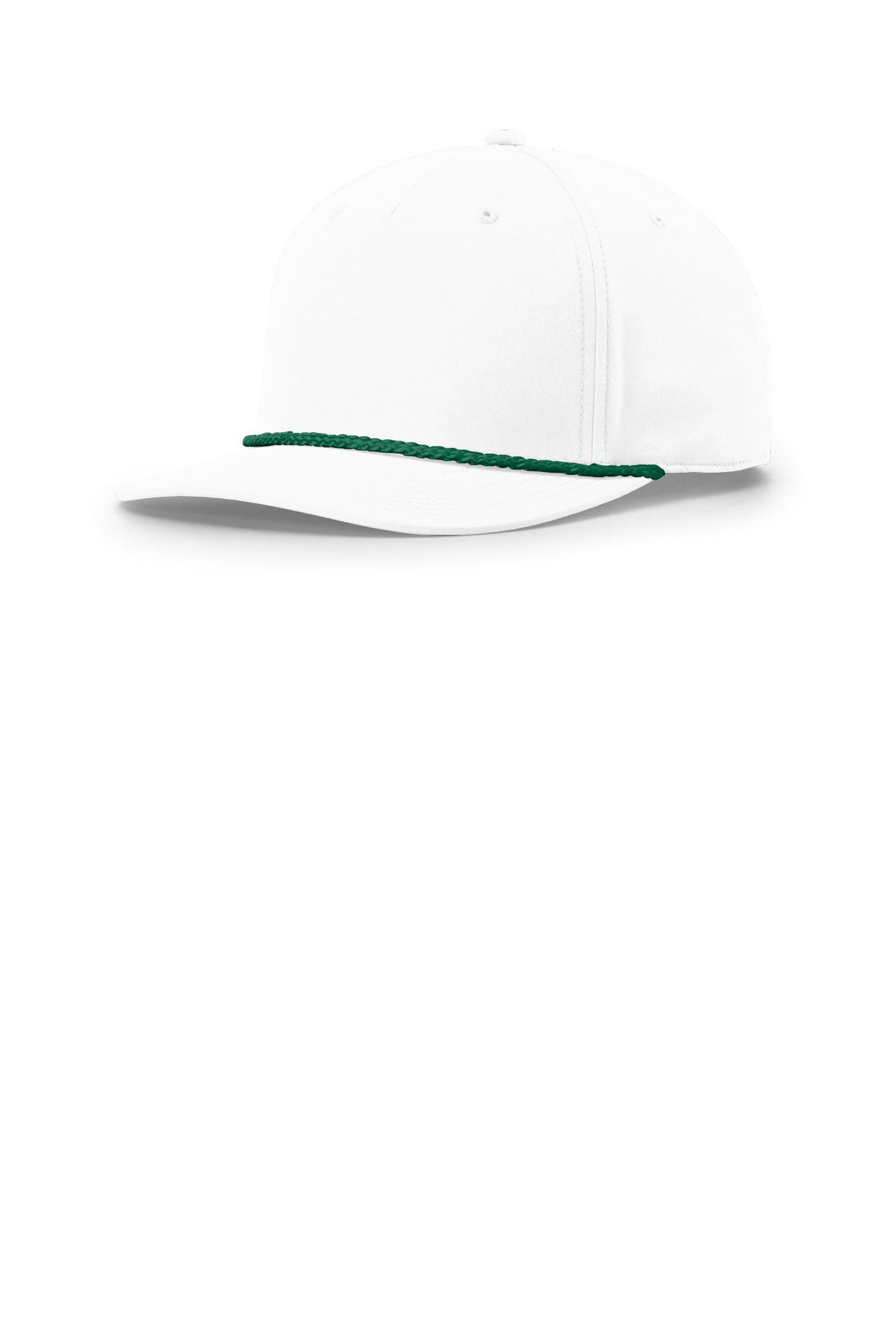 Custom logo Richardson 5-Panel Classic Rope Cap 258 in White/ Kelly