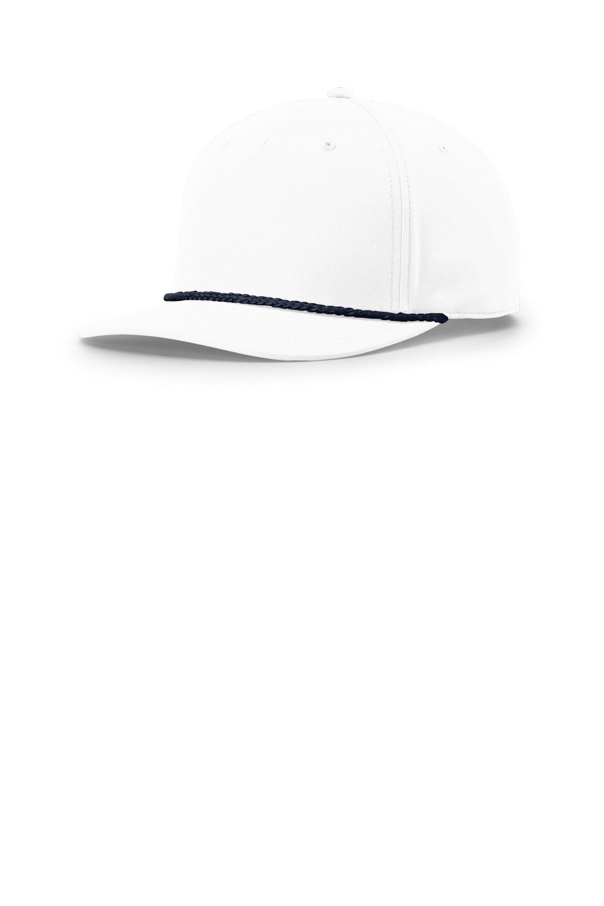 Custom logo Richardson 5-Panel Classic Rope Cap 258 in White/ Navy