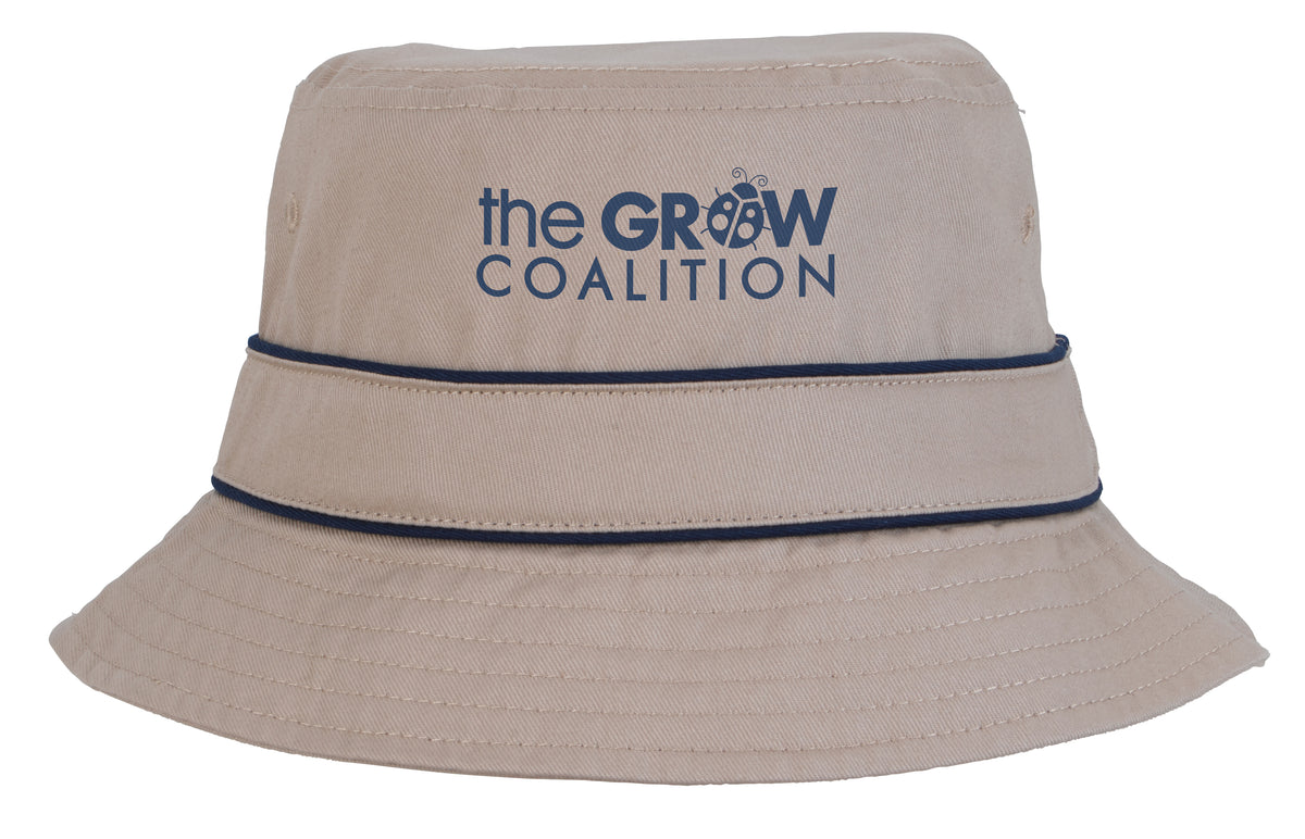 Custom logo Cotton Bucket Hat with Trim