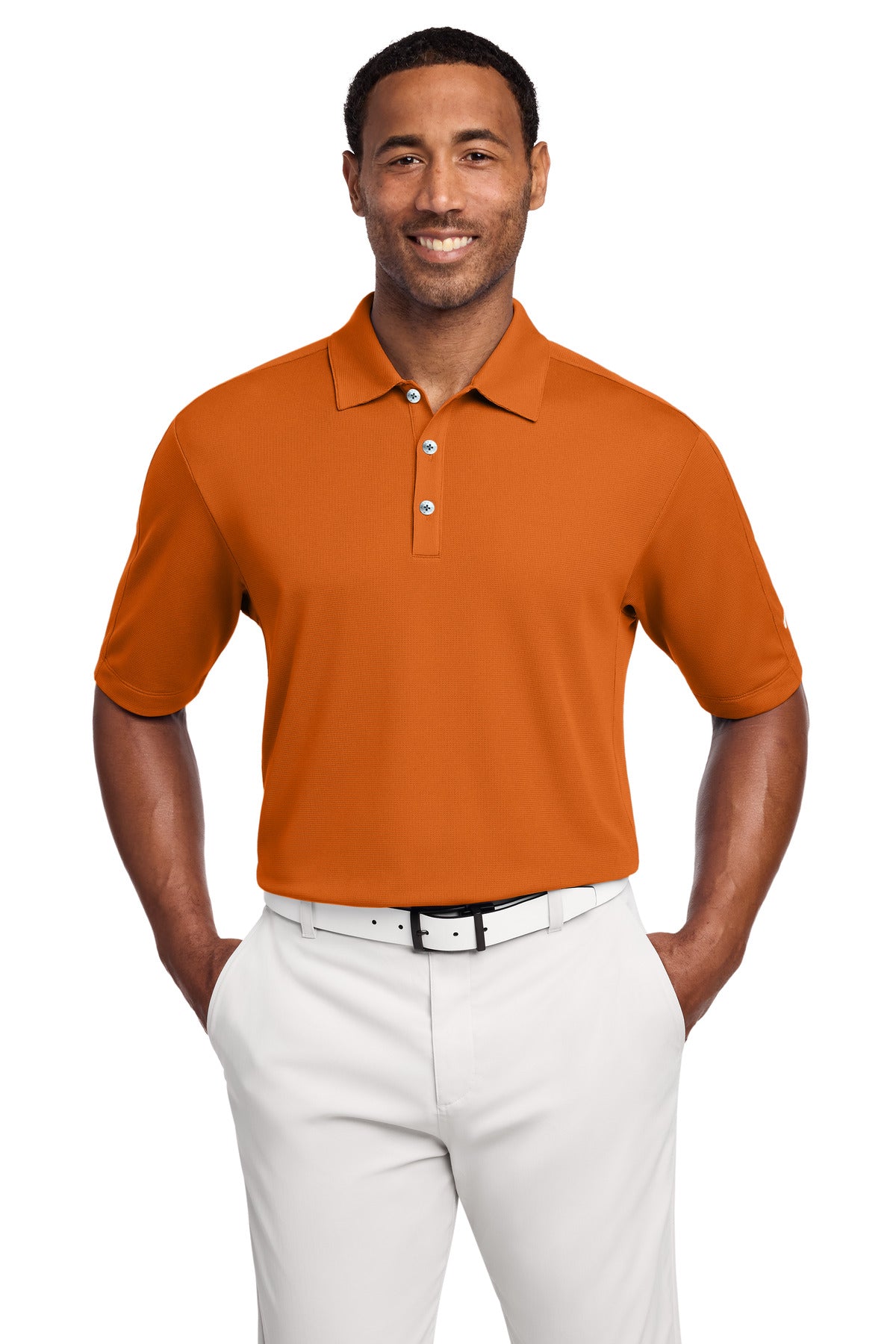 Custom logo Nike Tech Sport Dri-FIT Polo.  266998 in Solar Orange