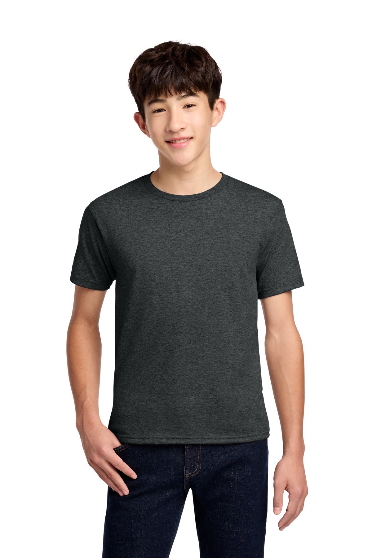 Custom logo Jerzees® - Youth Dri-Power® 50/50 Cotton/Poly T-Shirt.  29B in Black Heather
