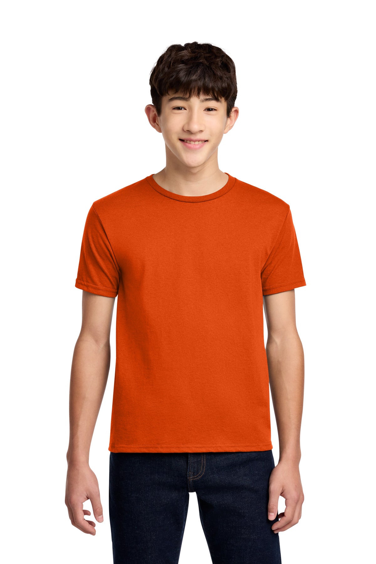 Custom logo Jerzees® - Youth Dri-Power® 50/50 Cotton/Poly T-Shirt.  29B in Burnt Orange
