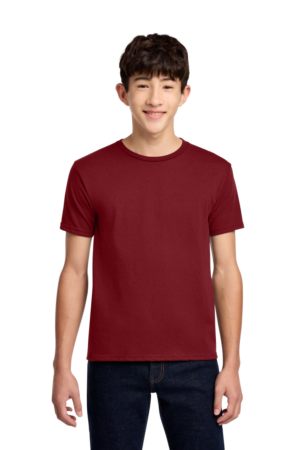 Custom logo Jerzees® - Youth Dri-Power® 50/50 Cotton/Poly T-Shirt.  29B in Cardinal