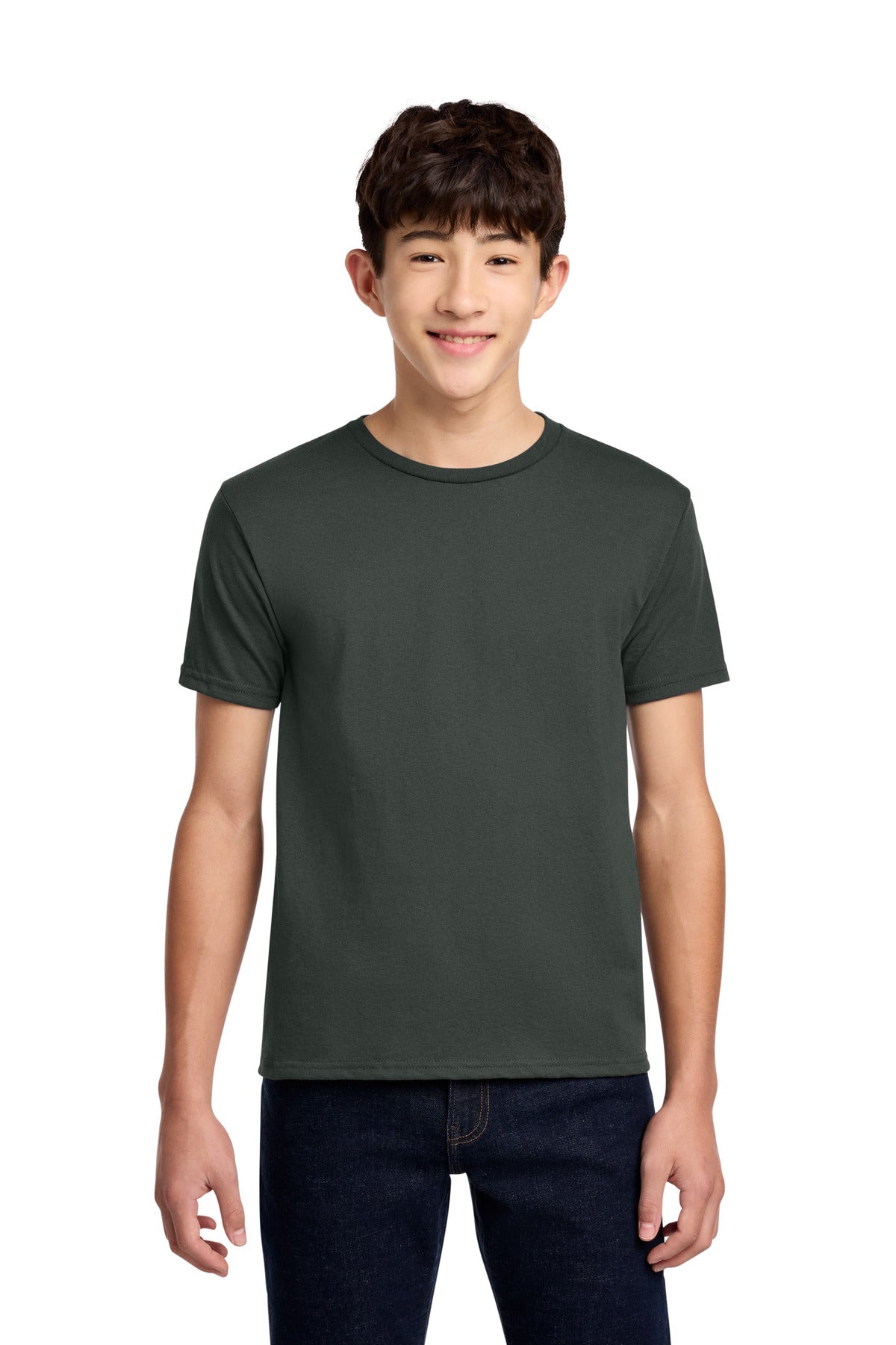 Custom logo Jerzees® - Youth Dri-Power® 50/50 Cotton/Poly T-Shirt.  29B in Charcoal Grey