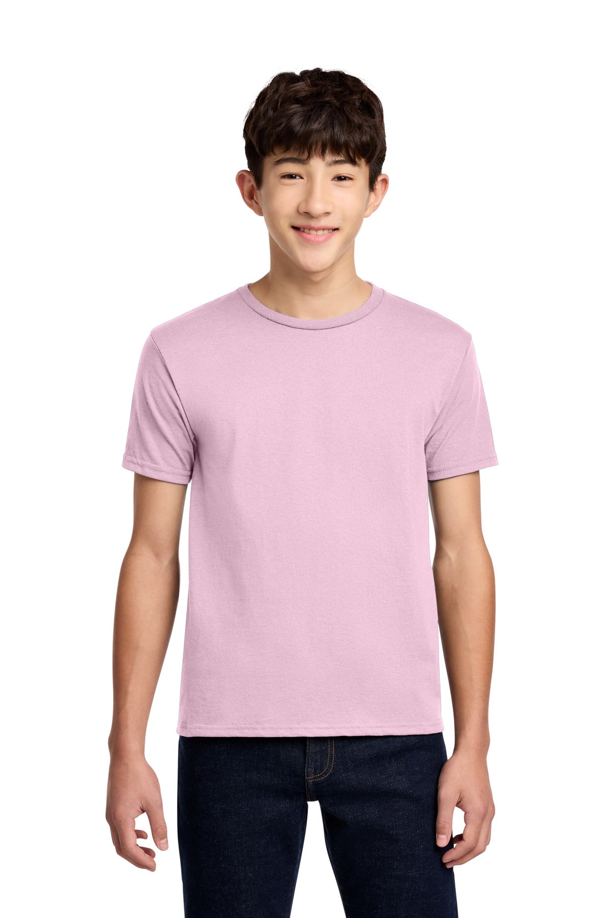 Custom logo Jerzees® - Youth Dri-Power® 50/50 Cotton/Poly T-Shirt.  29B in Classic Pink