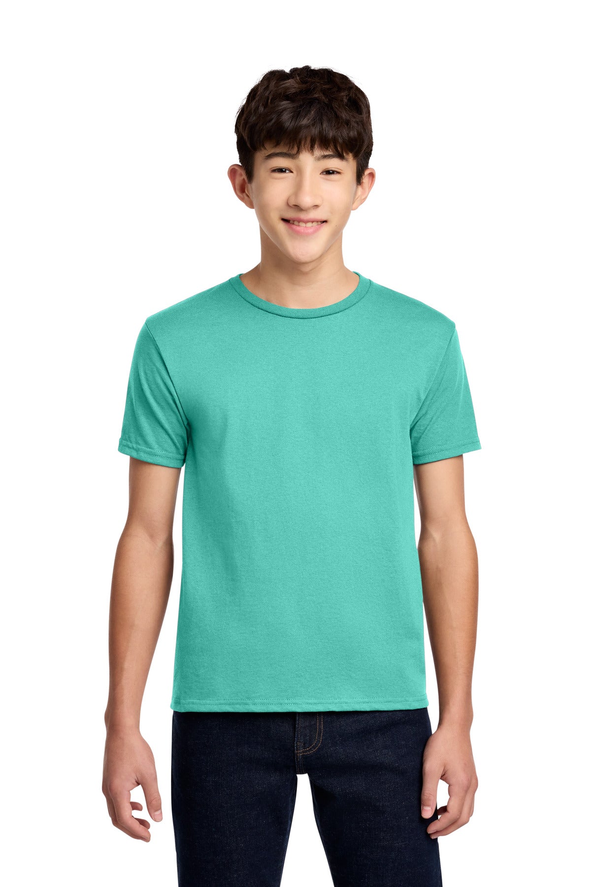 Custom logo Jerzees® - Youth Dri-Power® 50/50 Cotton/Poly T-Shirt.  29B in Cool Mint