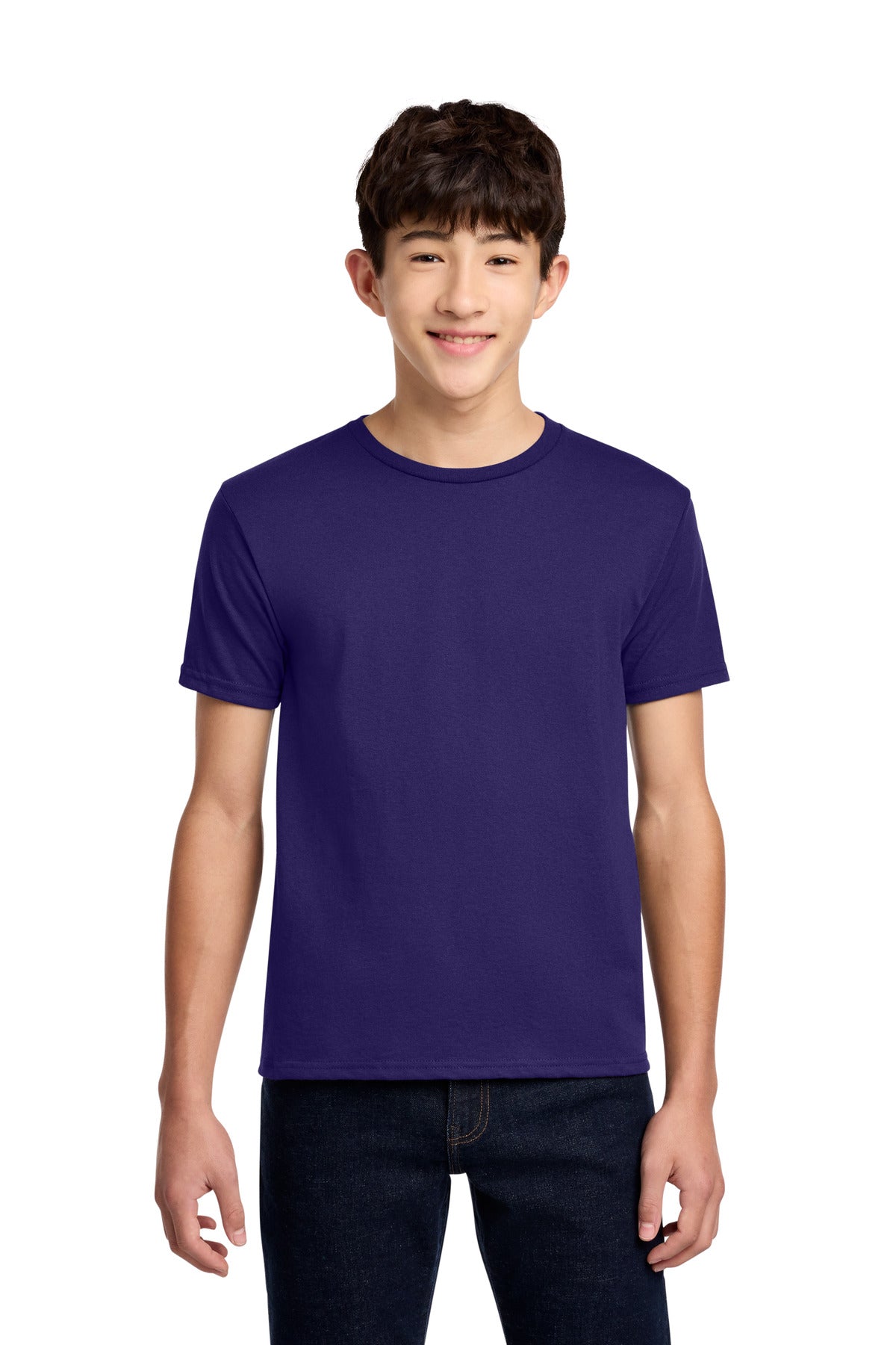 Custom logo Jerzees® - Youth Dri-Power® 50/50 Cotton/Poly T-Shirt.  29B in Deep Purple