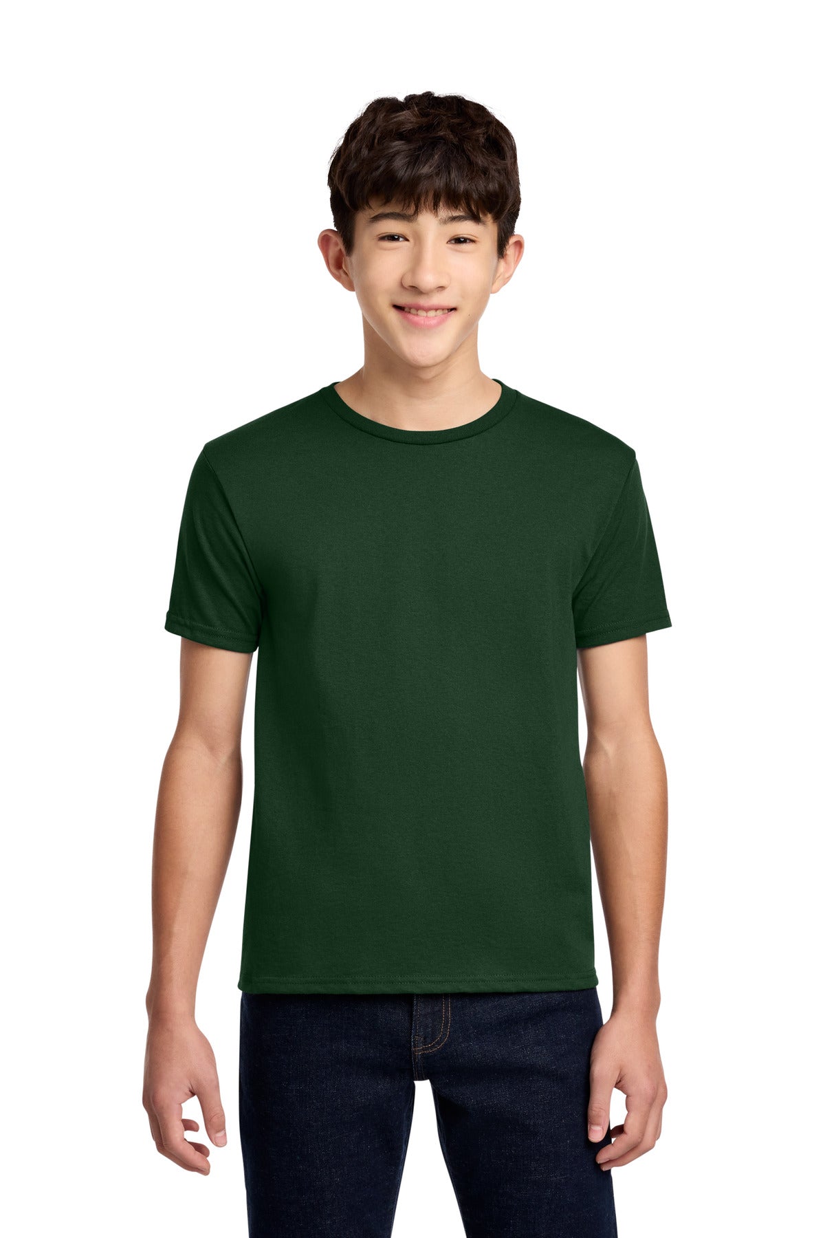 Custom logo Jerzees® - Youth Dri-Power® 50/50 Cotton/Poly T-Shirt.  29B in Forest Green