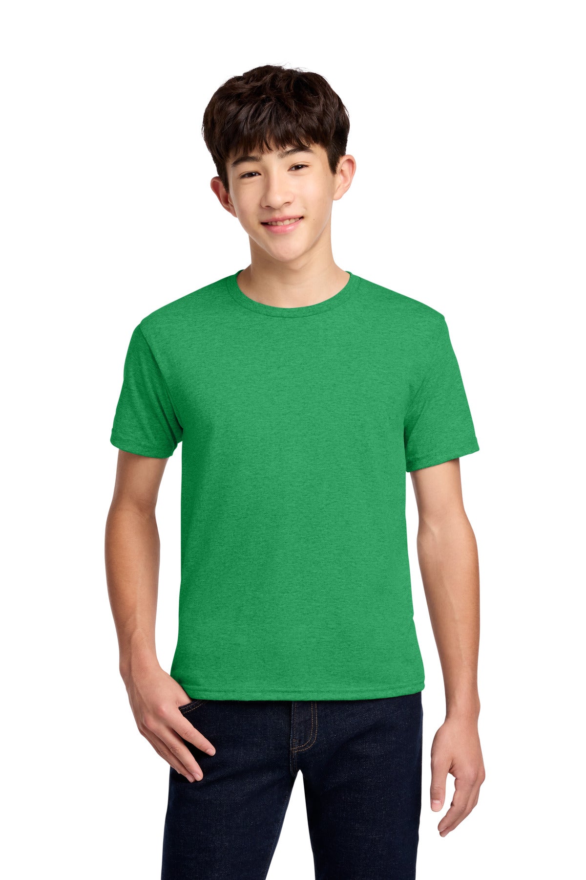 Custom logo Jerzees® - Youth Dri-Power® 50/50 Cotton/Poly T-Shirt.  29B in Irish Green Heather