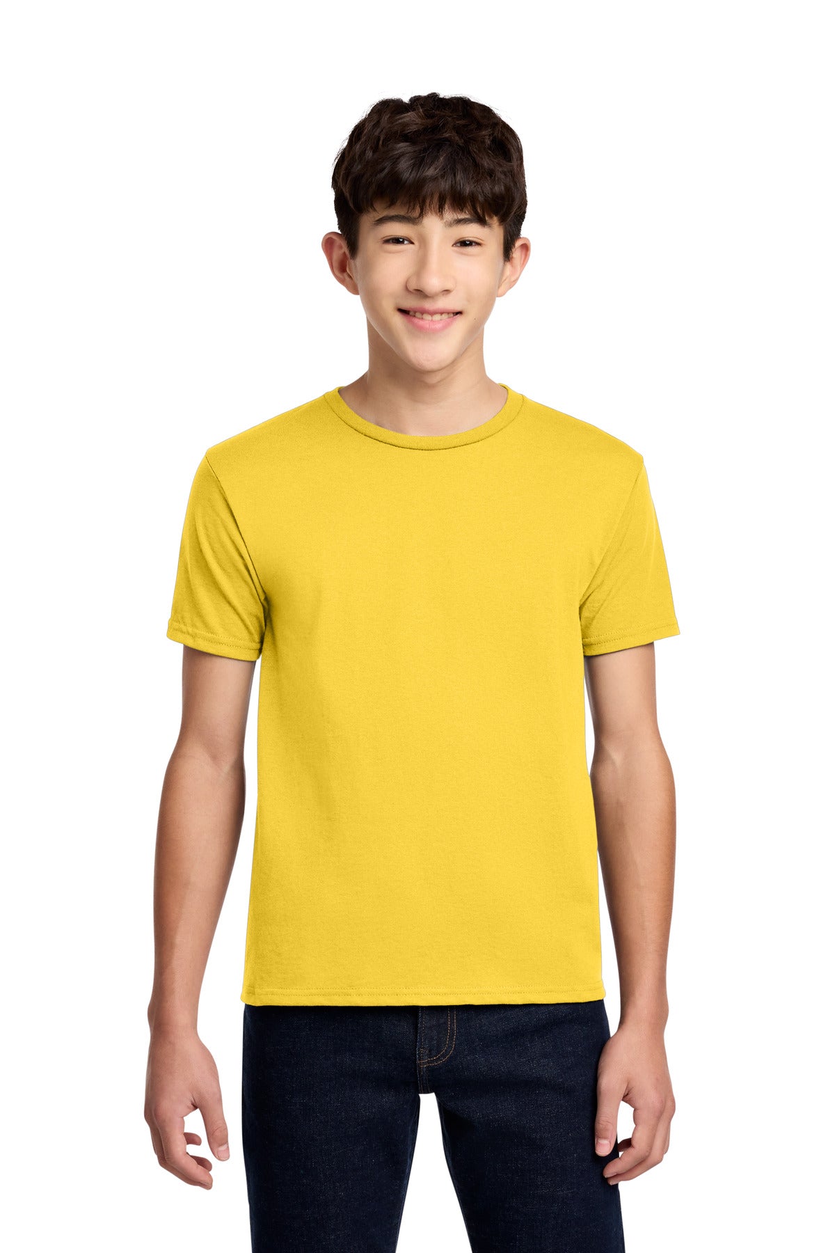 Custom logo Jerzees® - Youth Dri-Power® 50/50 Cotton/Poly T-Shirt.  29B in Island Yellow