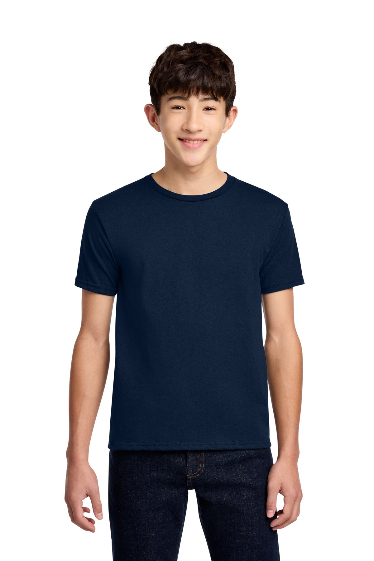 Custom logo Jerzees® - Youth Dri-Power® 50/50 Cotton/Poly T-Shirt.  29B in J. Navy
