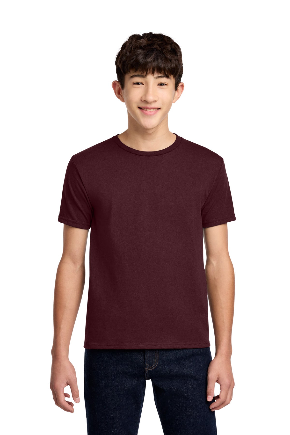 Custom logo Jerzees® - Youth Dri-Power® 50/50 Cotton/Poly T-Shirt.  29B in Maroon