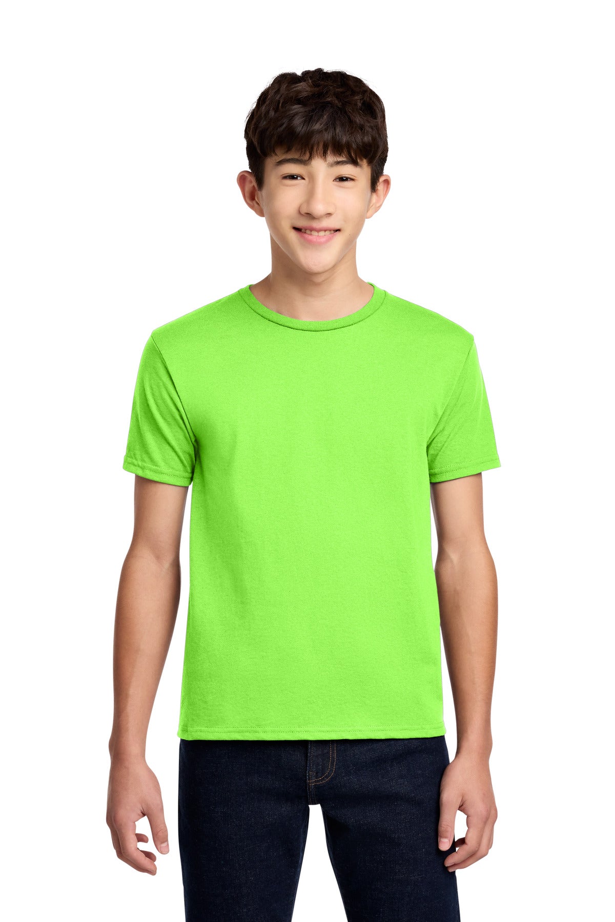 Custom logo Jerzees® - Youth Dri-Power® 50/50 Cotton/Poly T-Shirt.  29B in Neon Green