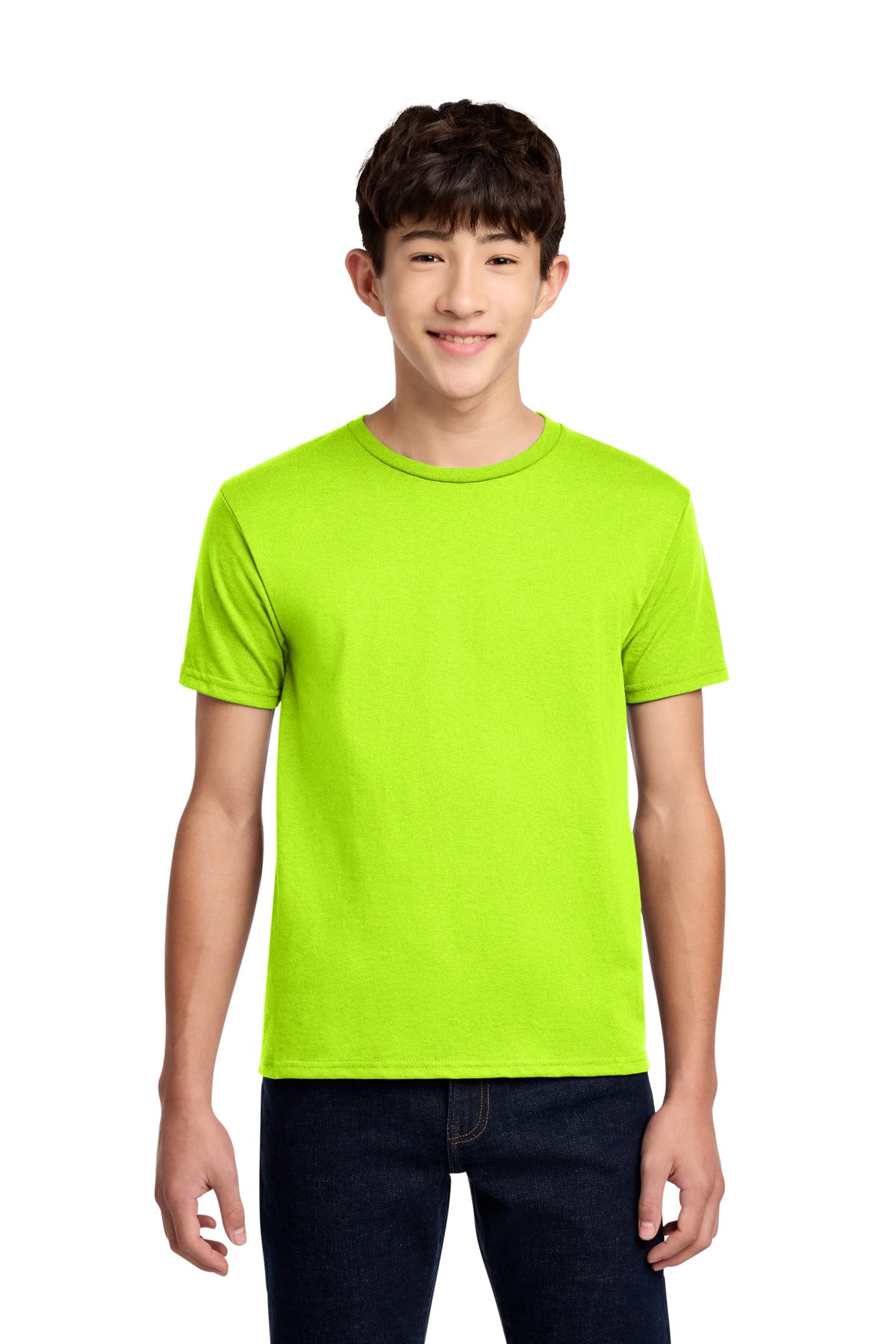 Custom logo Jerzees® - Youth Dri-Power® 50/50 Cotton/Poly T-Shirt.  29B in Safety Green