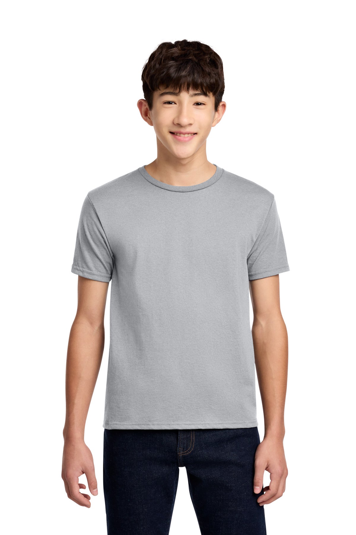 Custom logo Jerzees® - Youth Dri-Power® 50/50 Cotton/Poly T-Shirt.  29B in Silver