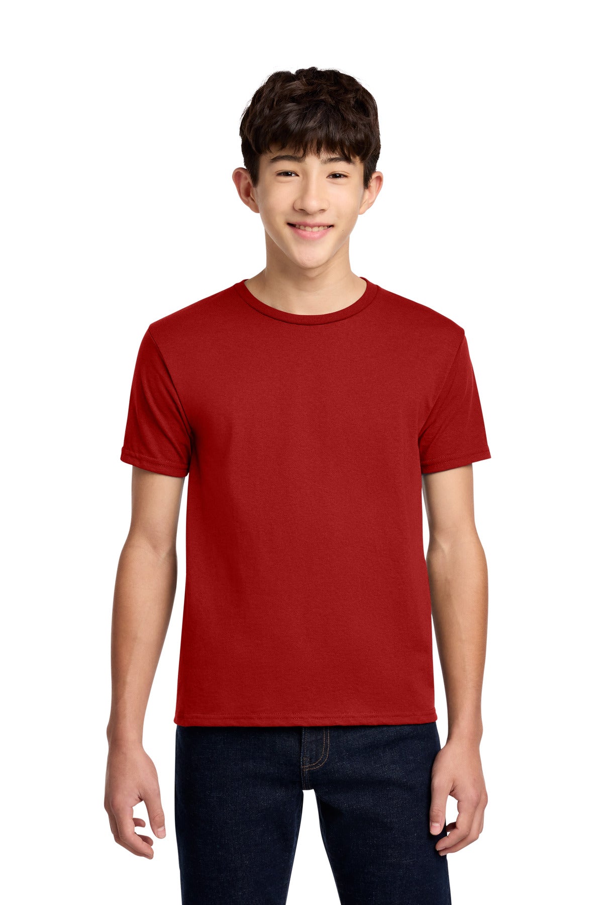 Custom logo Jerzees® - Youth Dri-Power® 50/50 Cotton/Poly T-Shirt.  29B in True Red
