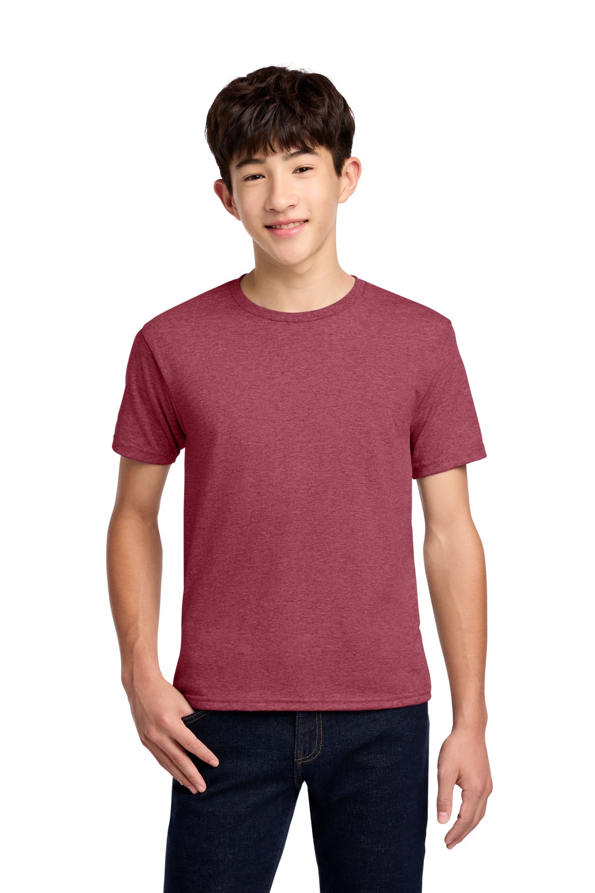 Custom logo Jerzees® - Youth Dri-Power® 50/50 Cotton/Poly T-Shirt.  29B in Vintage Heather Red